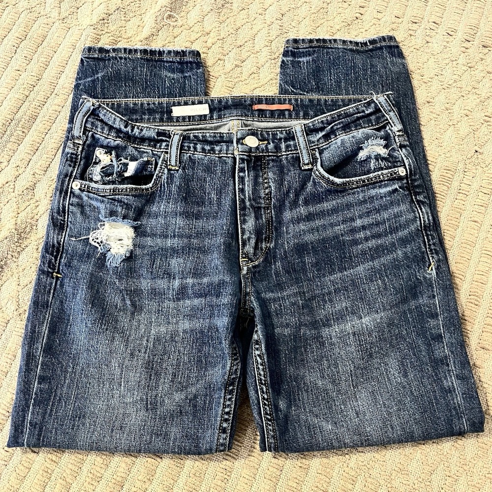Anthropologie Pilcro Women's Straight Jeans 25 Stretch‎ Distressed